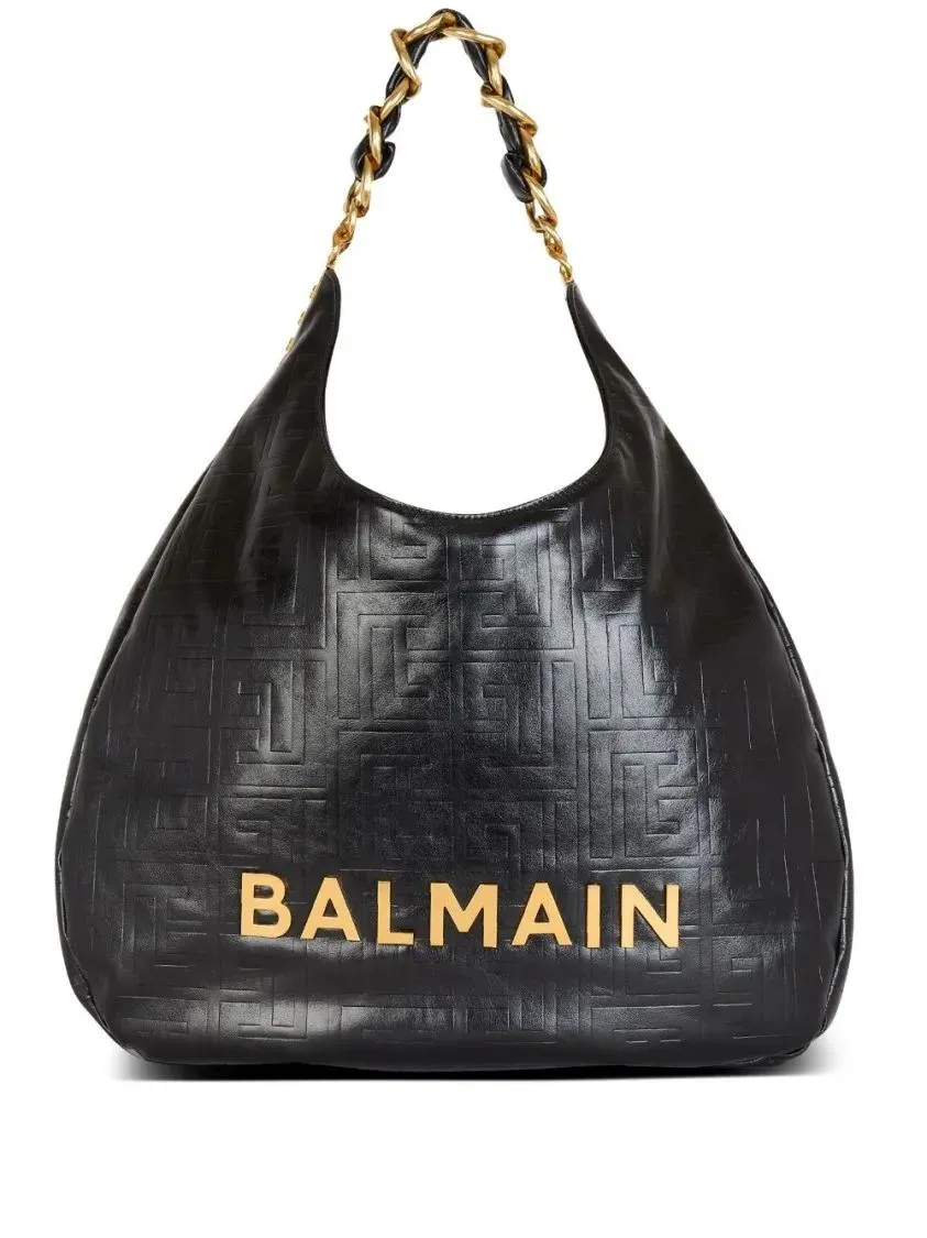   Balmain  1945 Soft Hobo Cabas Bag Black  Schultertasche 