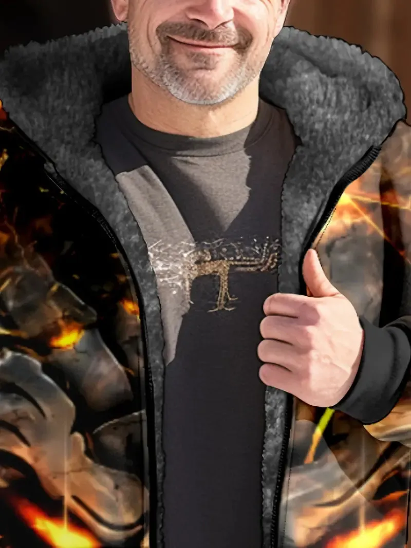 Camouflage Komfort Fleece Mantel mit Kapuze