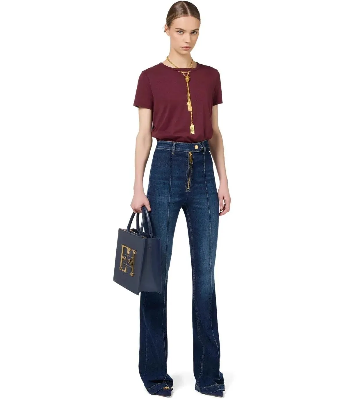   Elisabetta Franchi  ELISABETTA FRANCHI BLAUE FLARE JEANS blau  Jeans 