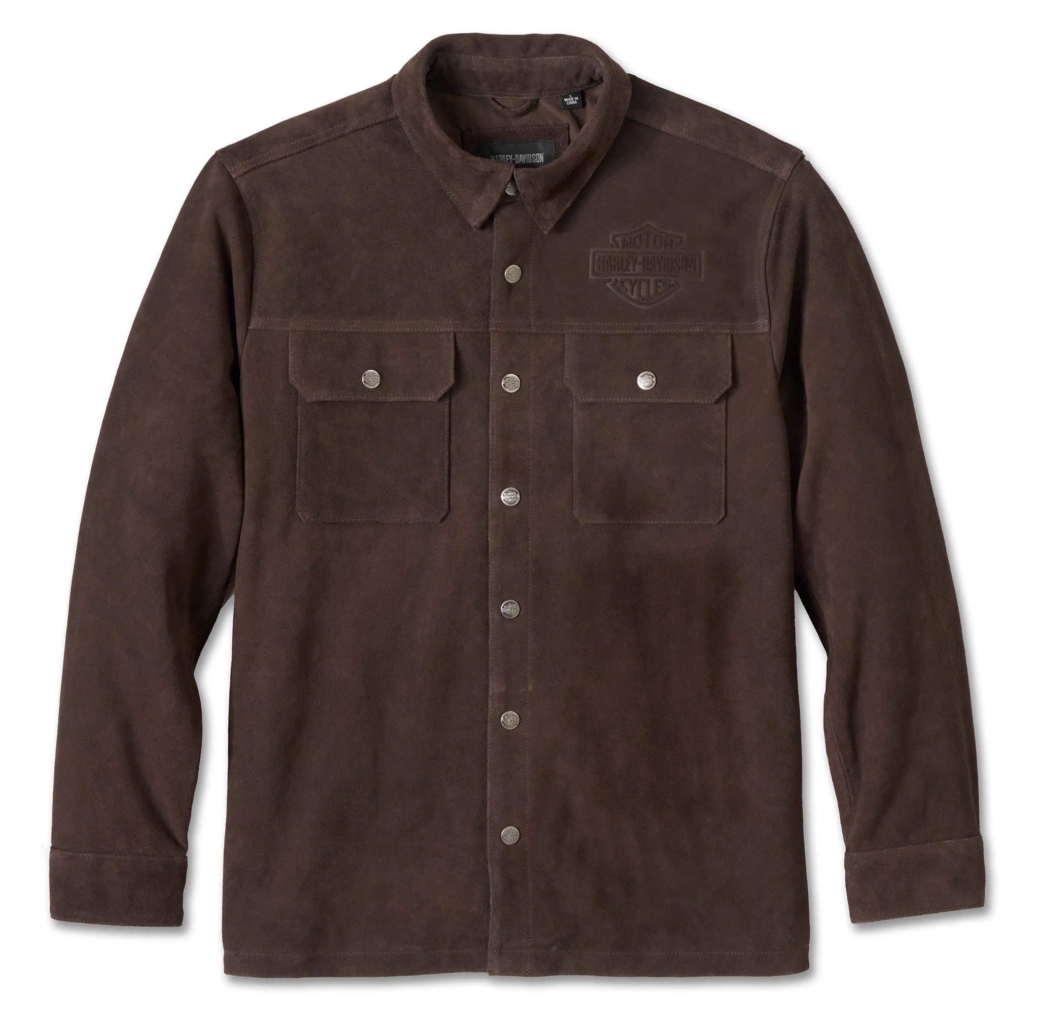Harley-Davidson Hemdjacke Wildleder Milwaukee Aviator braun