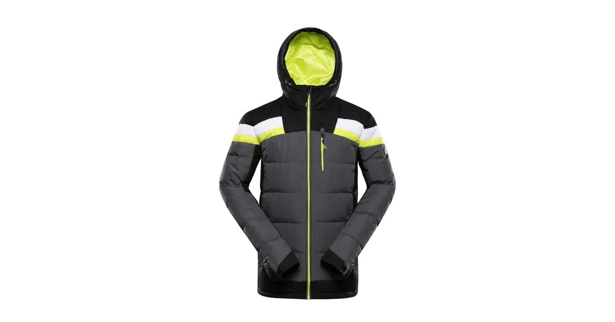 Herren-Daunen-Skijacke mit PTX-Membran ALPINE PRO FERER dunkelgrau