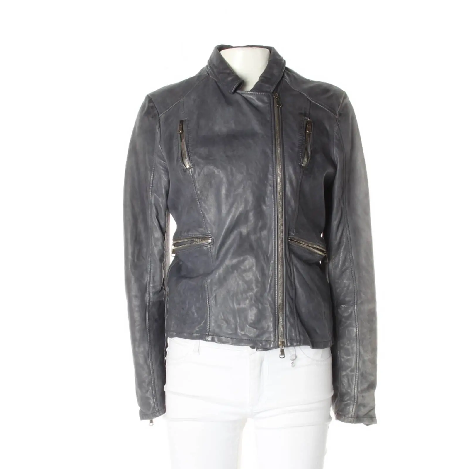 Lederjacke 38 Grau