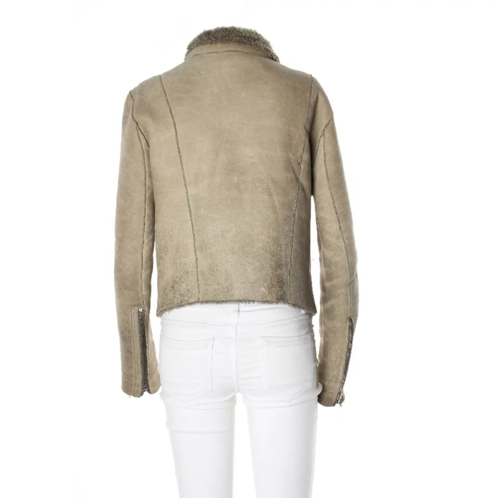 Lederjacke S Grün