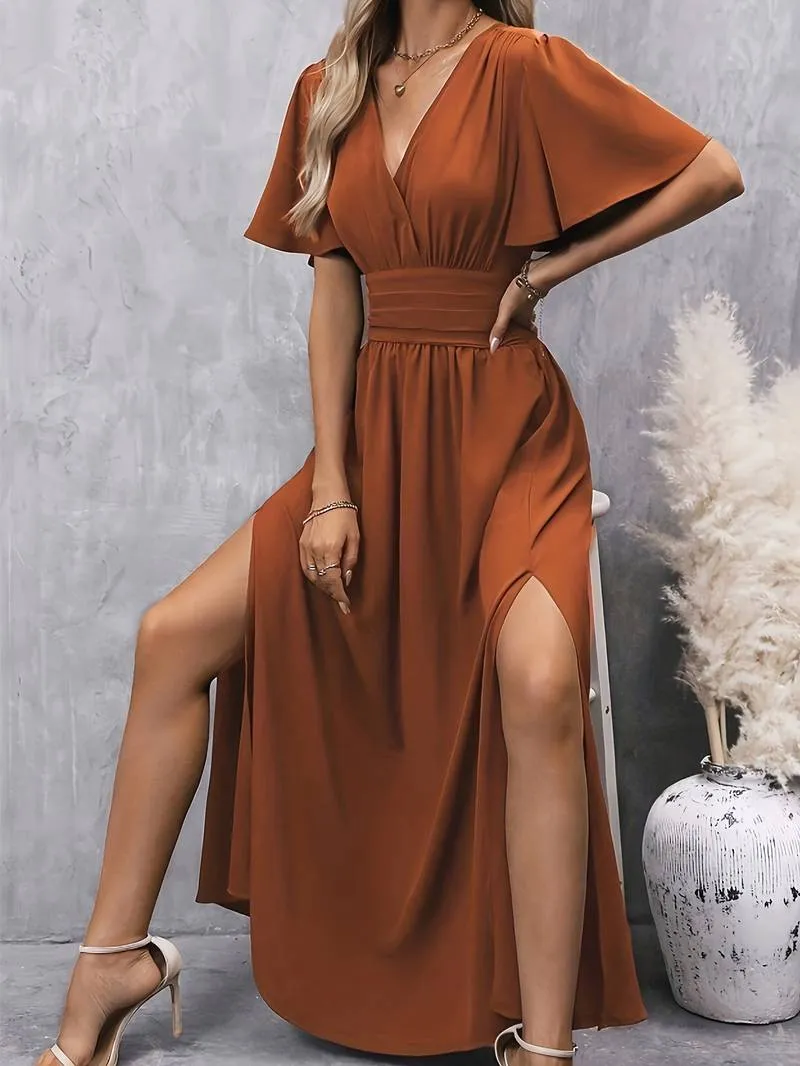 Macy | Festlich Kleid Braun | Midi