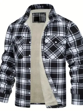 Vielseitige karierte Fleecejacke, gemütliche Schicht